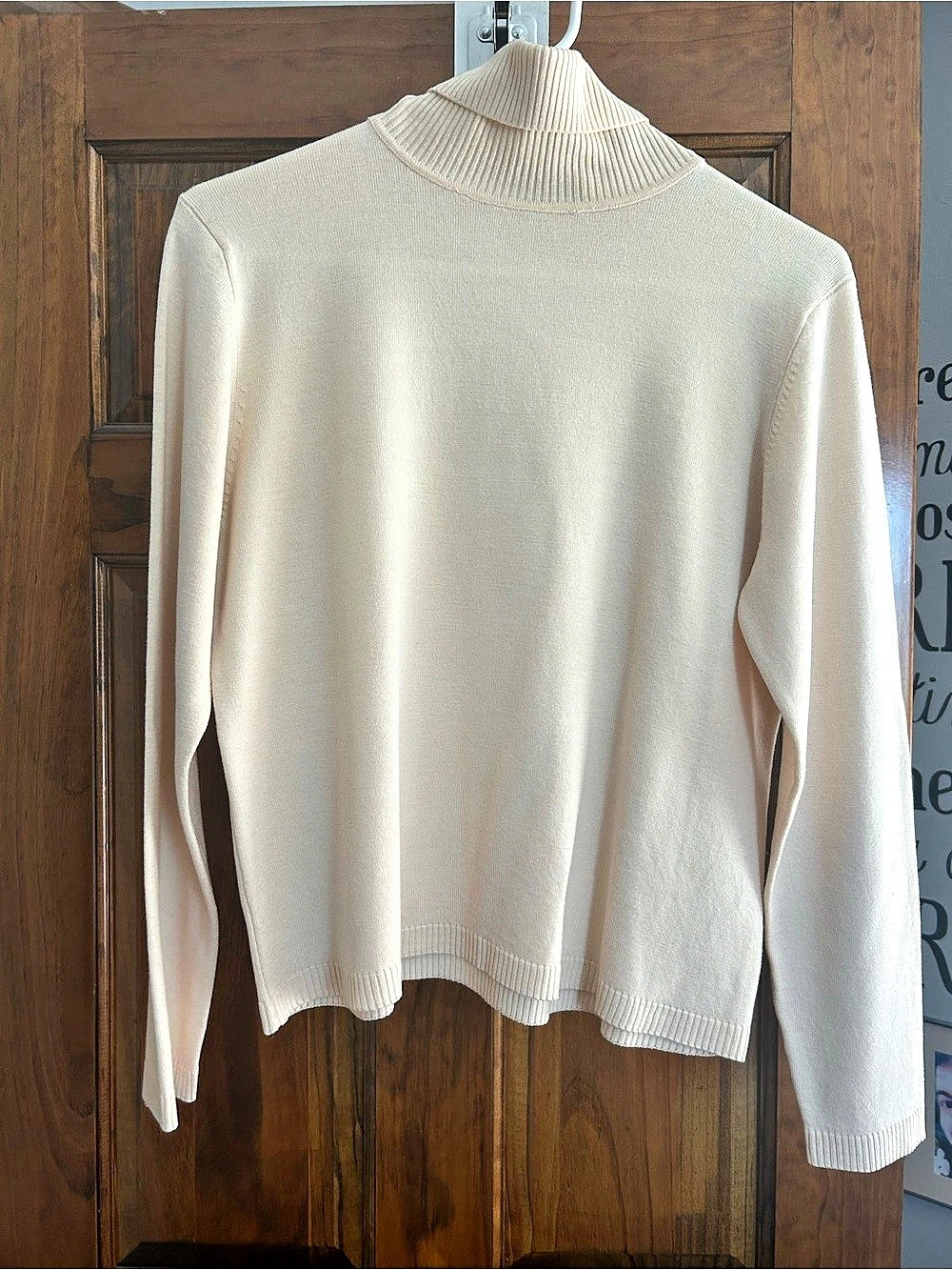 Pendleton Merino Wool Turtleneck Sweater Cream Large